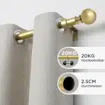JOYDECO 76–304cm Nastavljiva zlata palica za zavese - slika 3