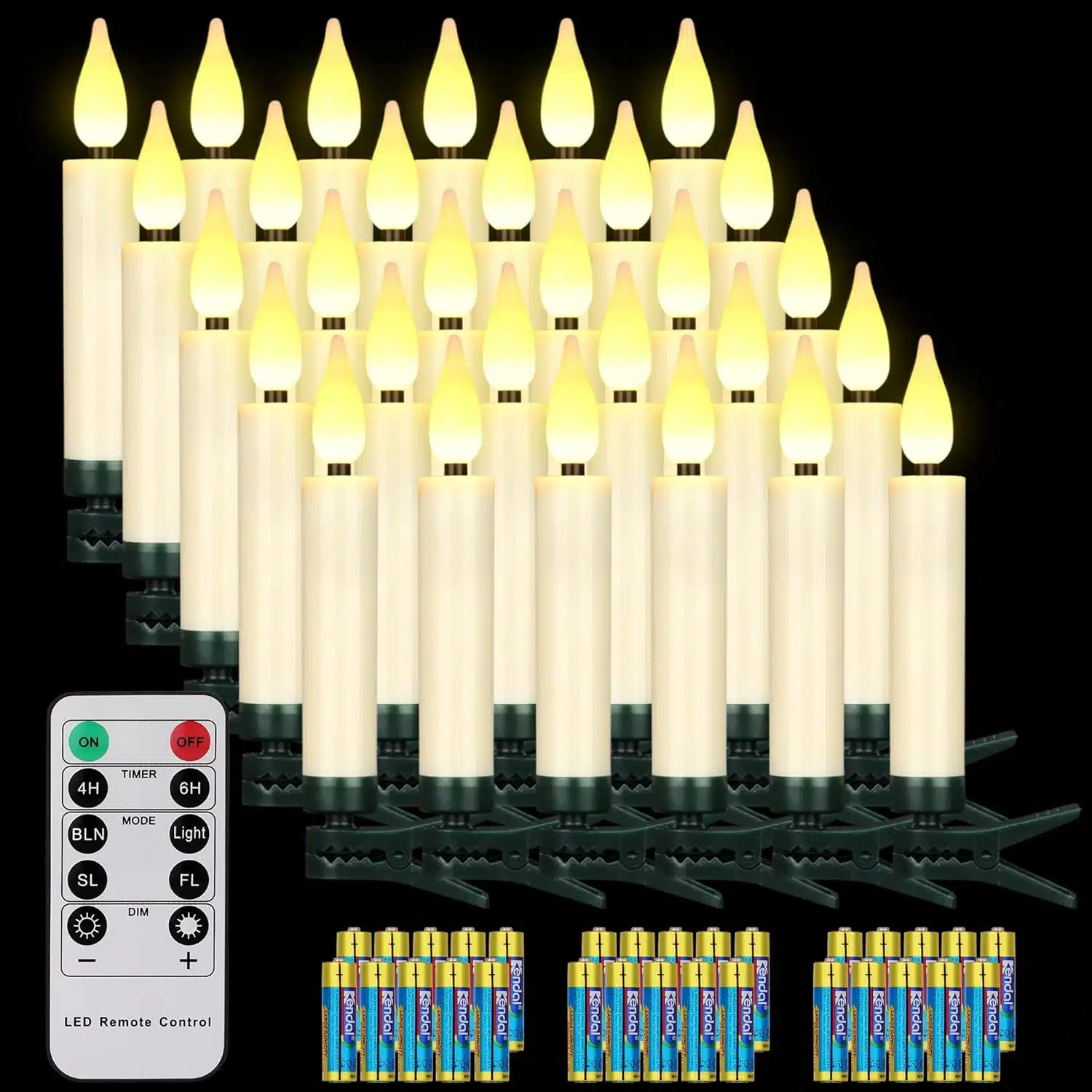 81wTzIEz-rL._AC_SL1500 30x YUNSHENG brezžične LED božične svečke z daljincem - slika 1