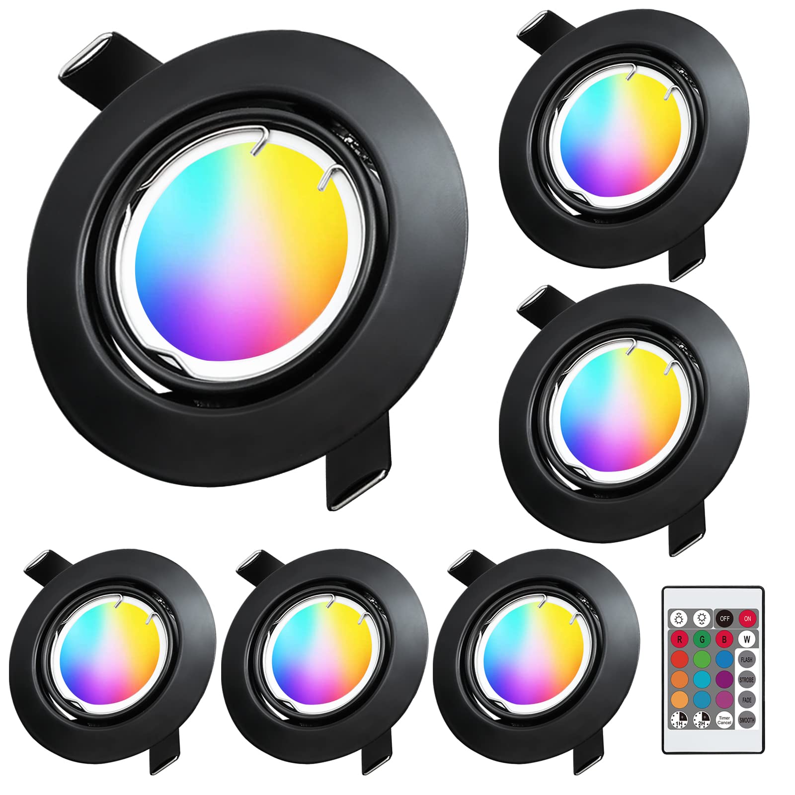 KYOTECH-led-recessed-spotlight-1 6x KYOTECH LED vgradni reflektor RGB 5 W črn - slika 1