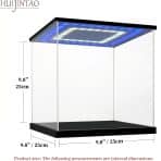 HUIJINTAO akrilna vitrina z LED osvetlitvijo prozorna - 25x25x25 cm - slika 6