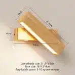 HMAKGG lesena LED stenska svetilka 3000 K - slika 2