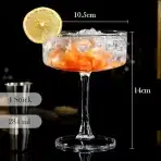 4x VESSYN Martini kozarci z rebrastim vzorcem 284ml - slika 2