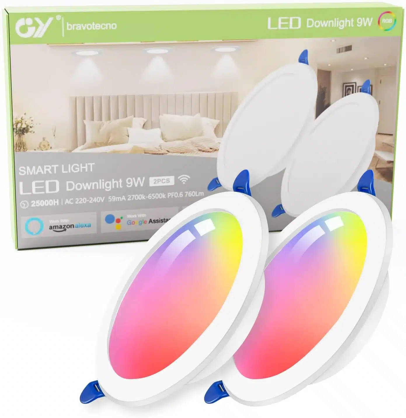 61ESLLalbpL._AC_SL1500 2x GY 145mm pametna RGB LED vgradna reflektorja - slika 1
