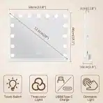 FENCHILIN kozmetično ogledalo z LED lučkami - slika 6