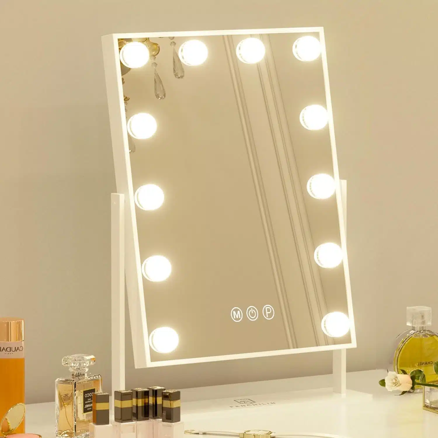 61tdbgm9Q4L._AC_SL1500 FENCHILIN kozmetično ogledalo z 12 LED lučkami - slika 1