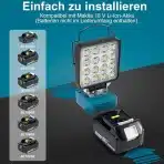 SENTOO LED delovna svetilka za Makita 18 V 4800 lm - slika 2