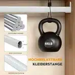POSKENA teleskopska garderobna palica 43–131 cm - slika 7
