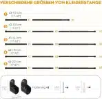 POSKENA teleskopska stenska obešalna palica za garderobo 43–131cm - slika 2