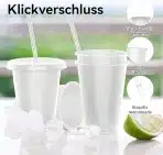 15x OZMOJOO 473 ml plastični kozarci s pokrovi in slamicami - slika 3