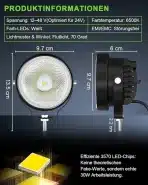 2x FXLPOWER LED delovni luči 60 W 12/24 V IP68 - slika 2