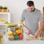 WAWOCS zložljiva košara za sadje in zelenjavo z lesenim pokrovom - slika 2