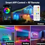 BVOKON IP68 RGB+IC LED zunanje LED trak luči z aplikacijo 20m - slika 2