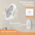 AUXMIR stensko kozmetično ogledalo z LED osvetlitvijo 1×/30× - slika 5