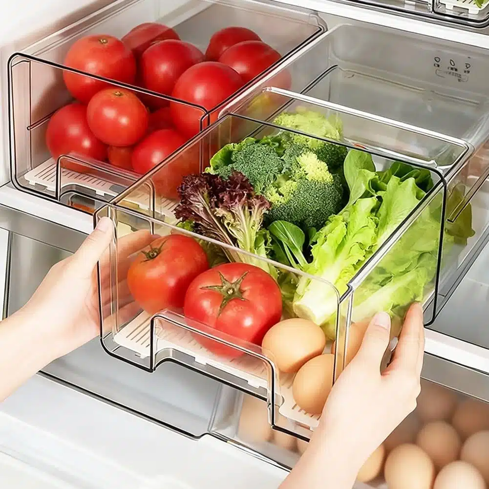 71nG6Wzpl2L._AC_SL1001 PIASHOW prozoren organizator za hladilnik s predalom - slika 1
