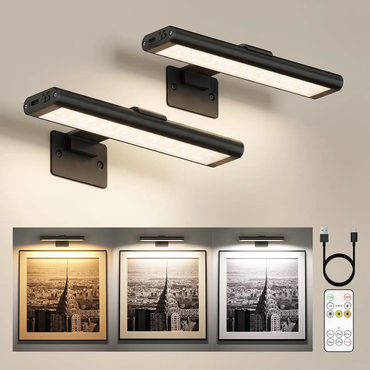 71qIuUGMCTL._AC_SL1500 2x EZVALO brezžična LED stenska svetilka - slika 1