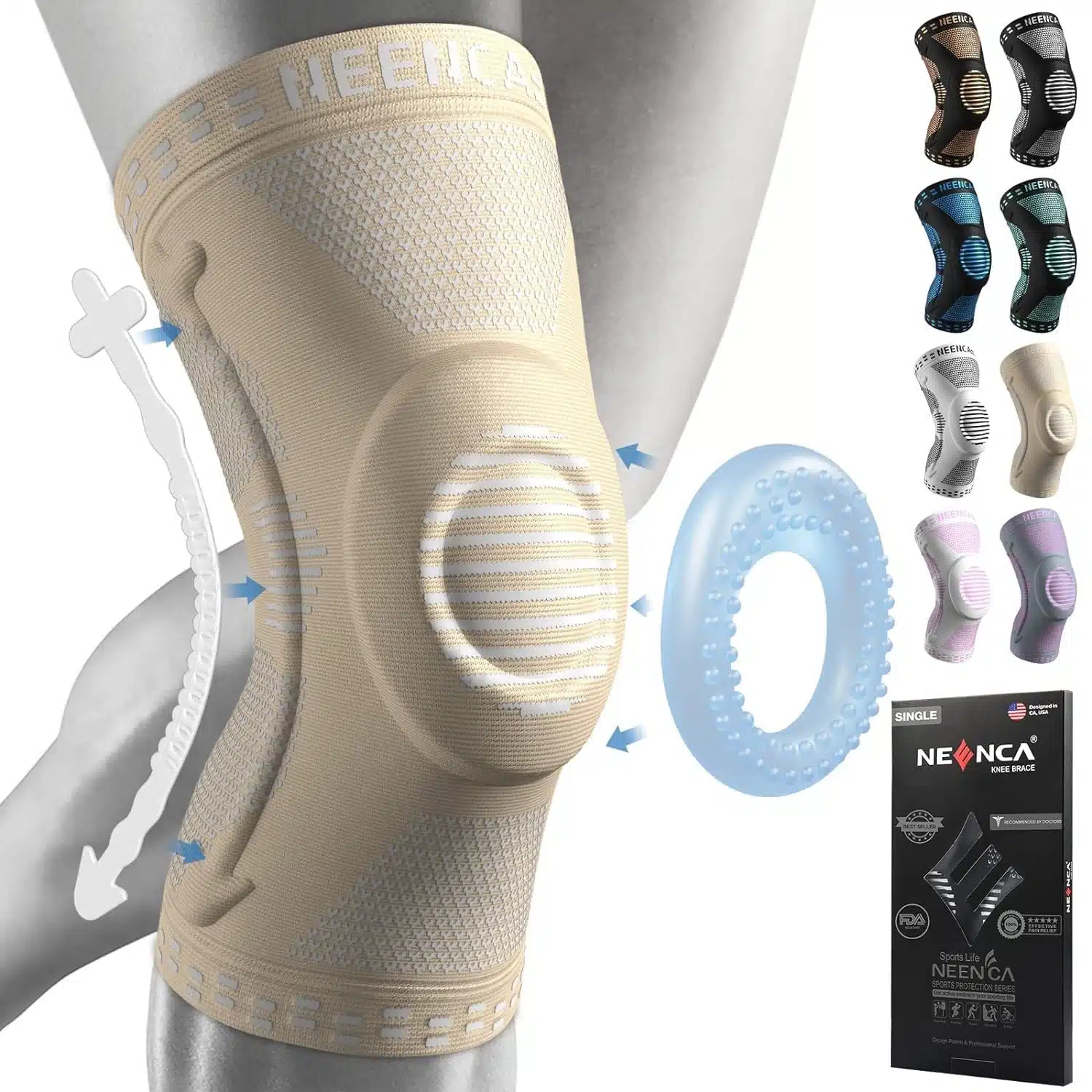71s6UQNEdBL._SL1500 (2) NEENCA S opora za koleno s stabilizatorji - slika 1