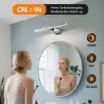 HOMMIE 30 cm LED svetilka za ogledalo 4000 K - slika 3