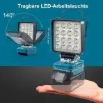 SENTOO LED delovna svetilka za Makita 18 V 4800 lm - slika 4