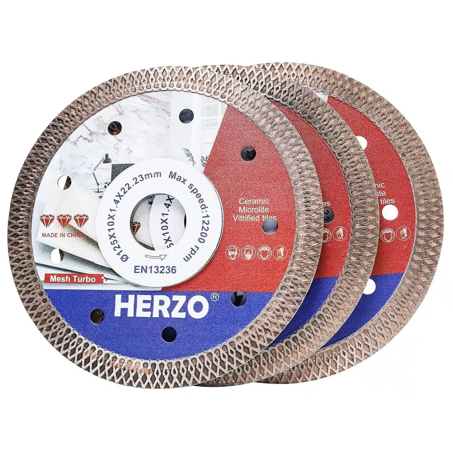 81E15GHmMdL._SL1500 3x HERZO diamantne rezalne plošče 125 mm za ploščice - slika 1