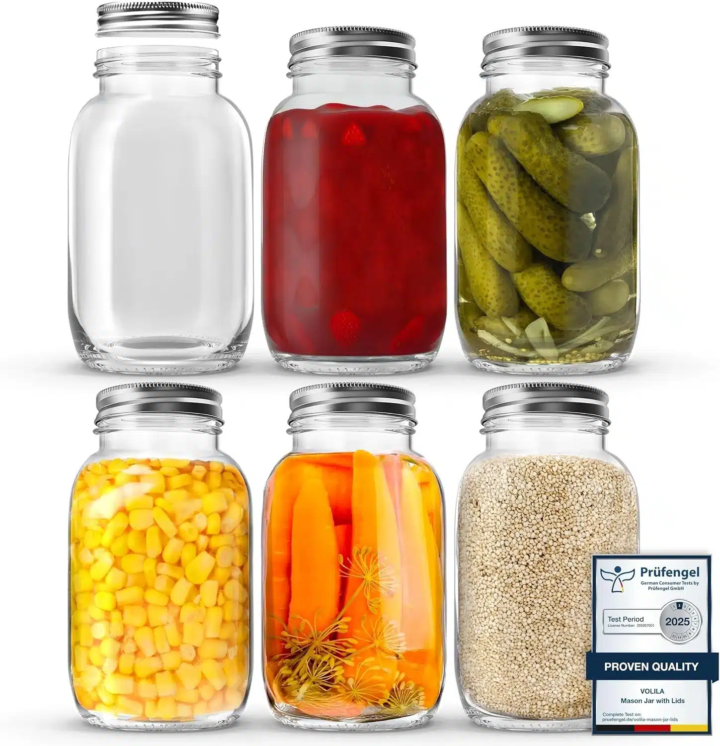 81HziIQMI4L._AC_SL1500 6x VOLILA 1000 ml stekleni kozarci s pokrovom - slika 1