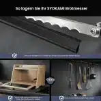 SYOKAMI ukrivljen nož za kruh iz nerjavečega jekla za kisli kruh - slika 2