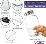 6x VOLILA 1000 ml stekleni kozarci s pokrovom - slika 5