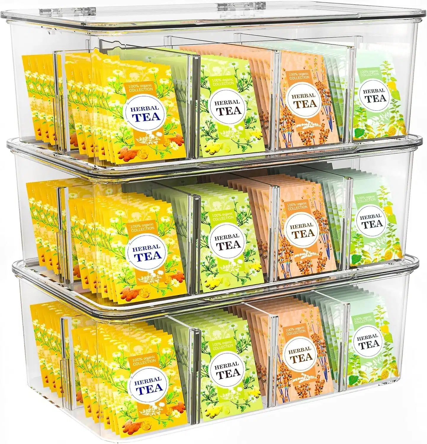 81iLwjieP5L._AC_SL1500 3x KICHLY prozoren organizator za čajne vrečke - slika 1
