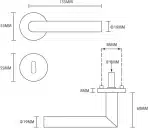 4x HENYIN kljuka za vrata z rozeto za ključavnico - slika 3