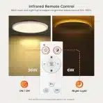 MATANE LED stropna svetilka 36W z daljincem 39cm - slika 5