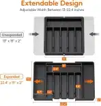 LIFEWIT Razširljiv organizator jedilnega pribora 33–56,9×38,1×5,1cm - slika 4