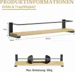 2x EXFU lesena polica za začimbe stenska 40×9cm - slika 2