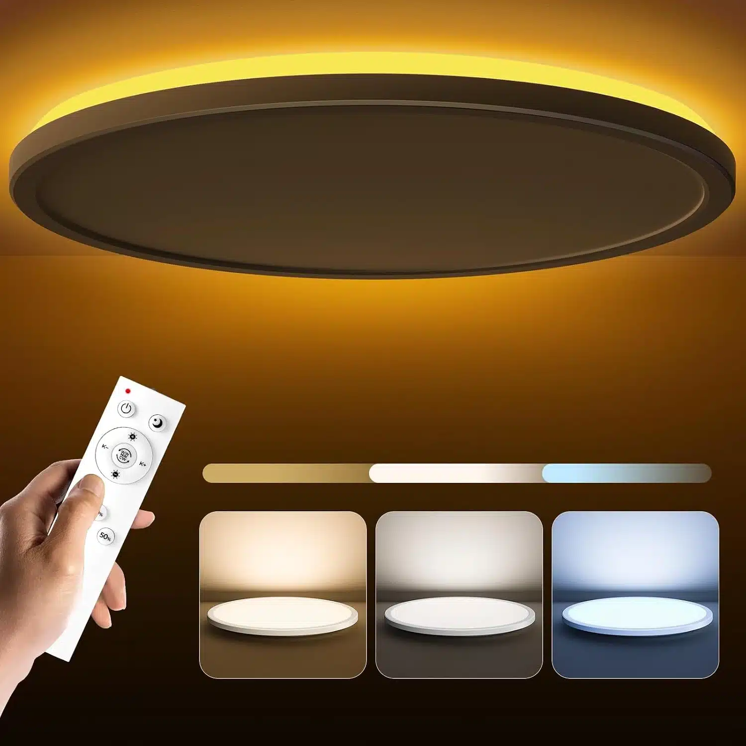 61Ksig1gsOL._AC_SL1500 MATANE LED stropna svetilka 36W z daljincem 39cm - slika 1