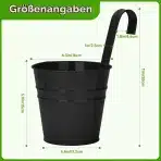 10x KINGLAKE Viseči kovinski cvetlični lonec s kavljem 16 cm - slika 4