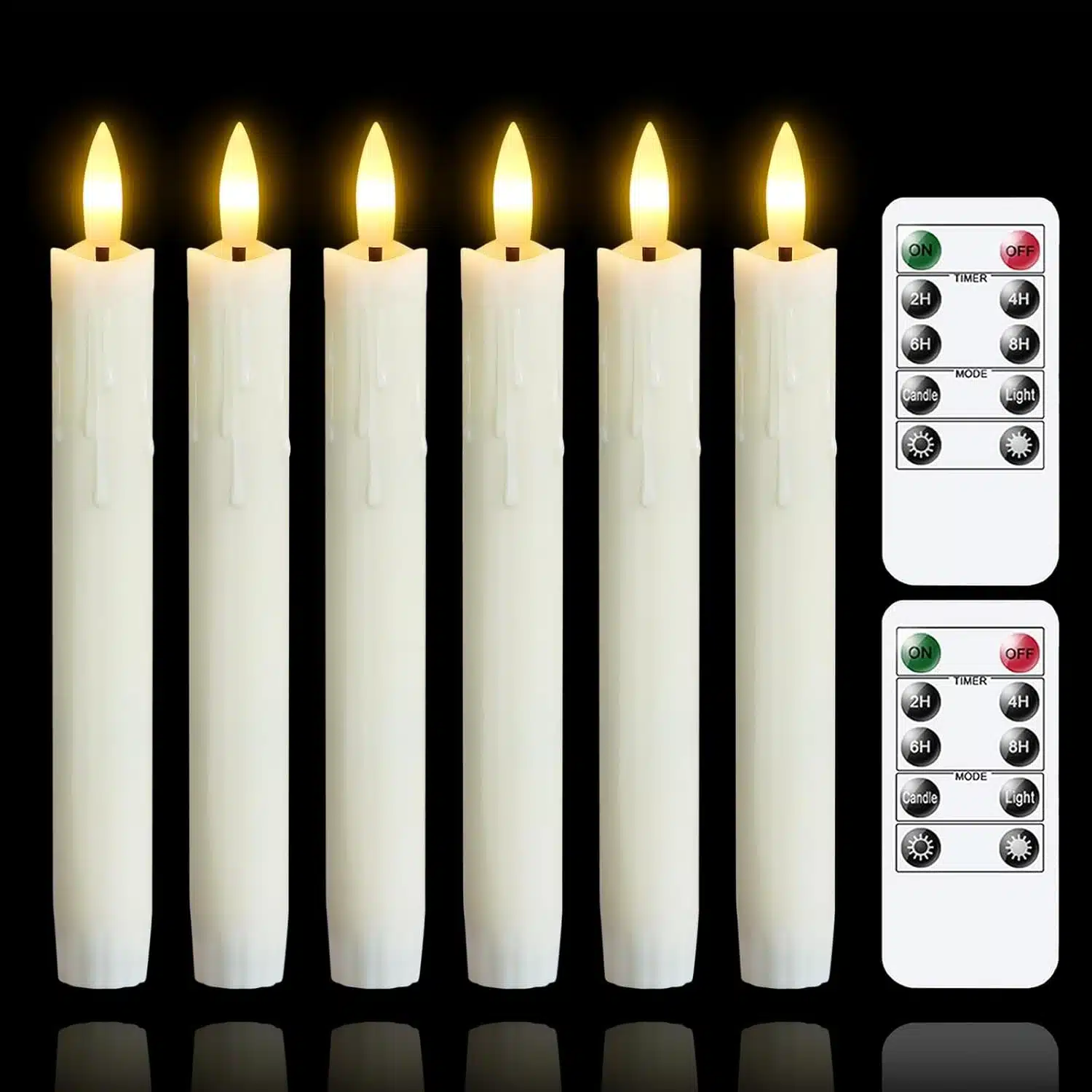 61cqCqgC8kL._AC_SL1500 6x MAVANDES LED stožčaste sveče z daljinskim upravljanjem 19cm - slika 1