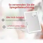 FUNTOUCH kozmetično ogledalo z osvetlitvijo in 10x povečavo - slika 5