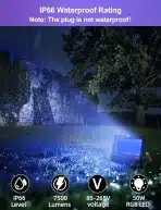 2x HEKEE zunanji LED RGB reflektor 50W z daljincem - slika 2