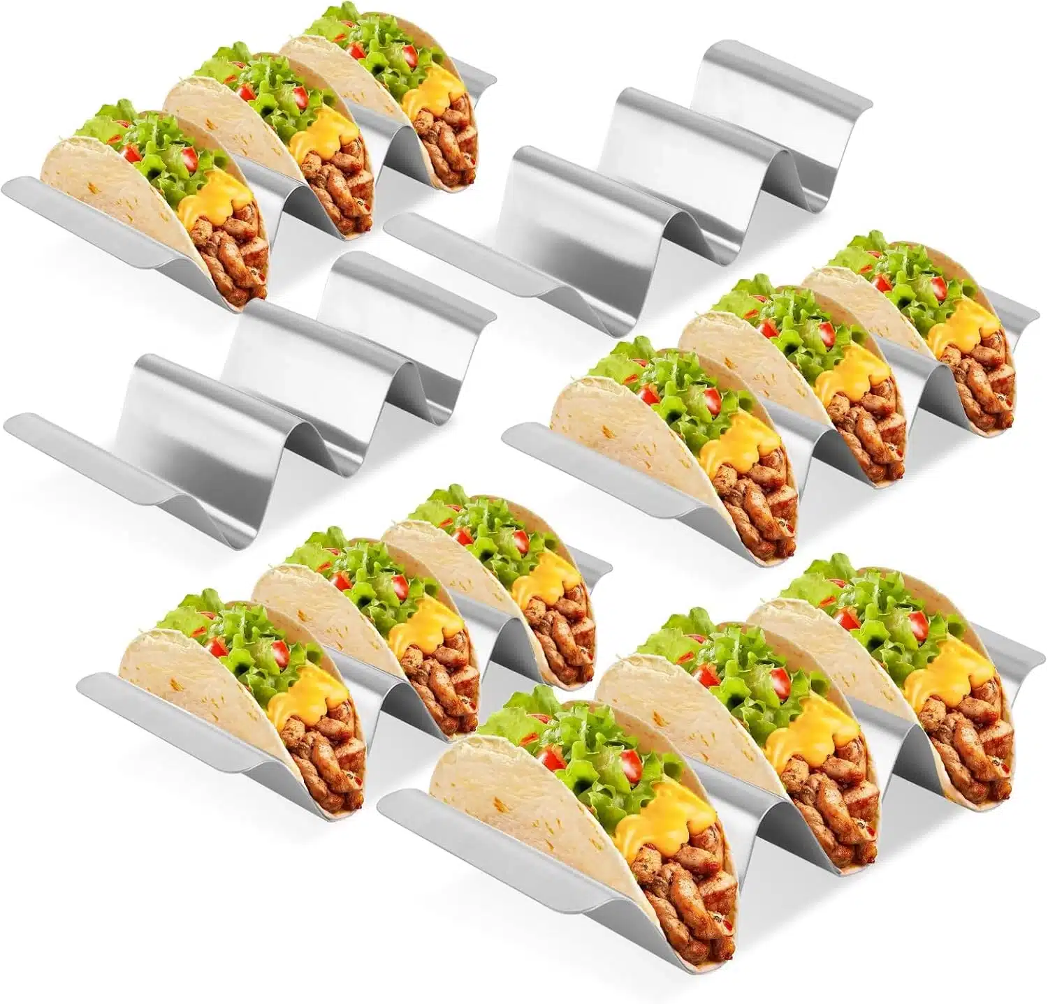 712XDk Es5L._AC_SL1500 6x AKOLAFE stojala za taco s 3 razdelki 25 × 10 × 4,5 cm - slika 1