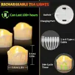 12x DAPHOMEU polnilne LED čajne svečke z daljincem - slika 3