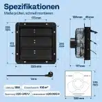 VIVOHOME Industrijski stenski ventilator 250 mm z 10 stopnjami hitrosti - slika 7