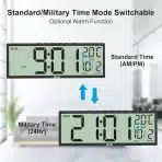 XREXS Digitalna stenska ura z datumom in temperaturo 36,8cm - slika 4