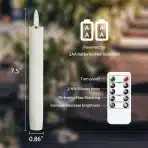 6x MAVANDES LED stožčaste sveče z daljinskim upravljanjem 19cm - slika 2