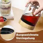 Yalucky Stekleni Kozarci s Pokrovom 450 ml 4 kosi - slika 3