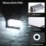 2x LIGHTSJOY LED zunanja stenska svetilka 18W IP66 6000K - slika 3