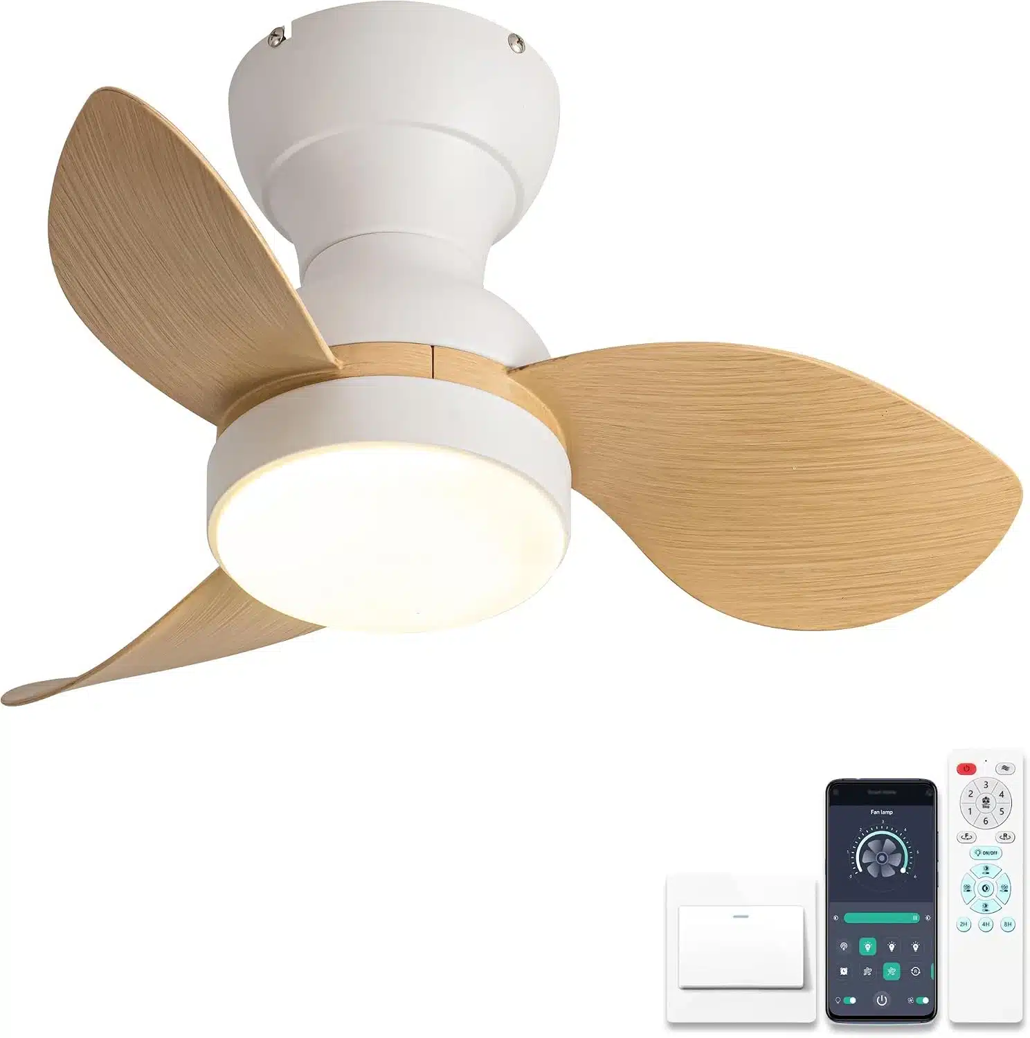 71UHb3WuX9L._AC_SL1500 YCWDCZ mini stropni ventilator z LED svetilko 56cm - slika 1