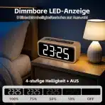 Netzu digitalna budilka z lesenim videzom – bela bukev - slika 4