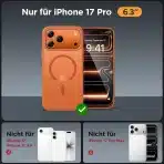 Miracase ovitek za iPhone 17 Pro 6,3", MagSafe, oranžen - slika 2