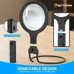 LIGHTSWIM LED vratna in ročna lupa z lučko s 5x/10x povečavo - slika 3