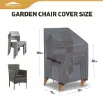 Vrtna prevleka za stole 70 × 90 × 80/120 cm, siva - slika 2