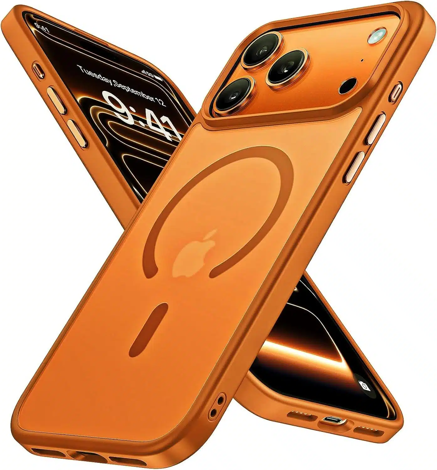 71jn8DewiXL._AC_SL1500 Miracase ovitek za iPhone 17 Pro 6,3", MagSafe, oranžen - slika 1
