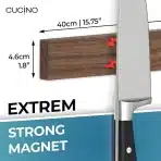 CUCINO magnetni nosilec za nože iz orehovega lesa 40cm - slika 2